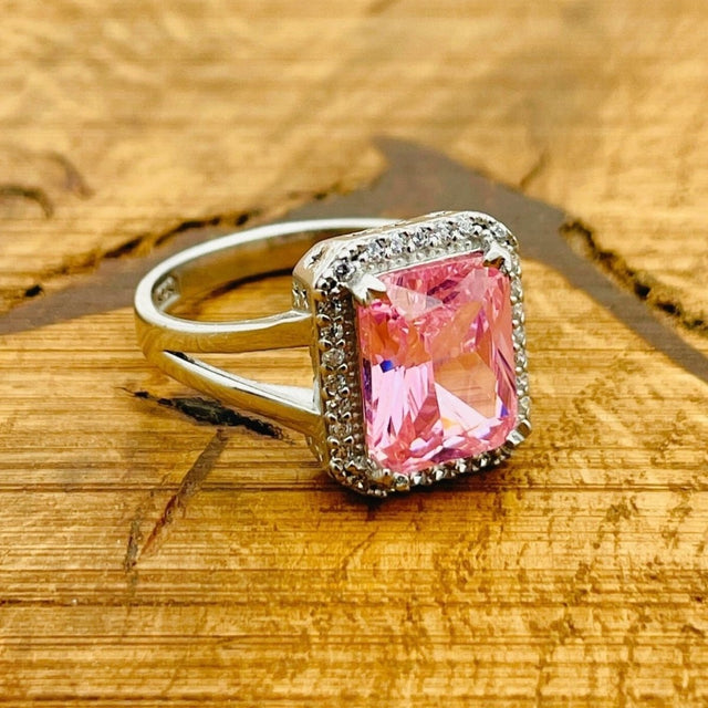 Women's Morganite Silver Ring - TryAladdin