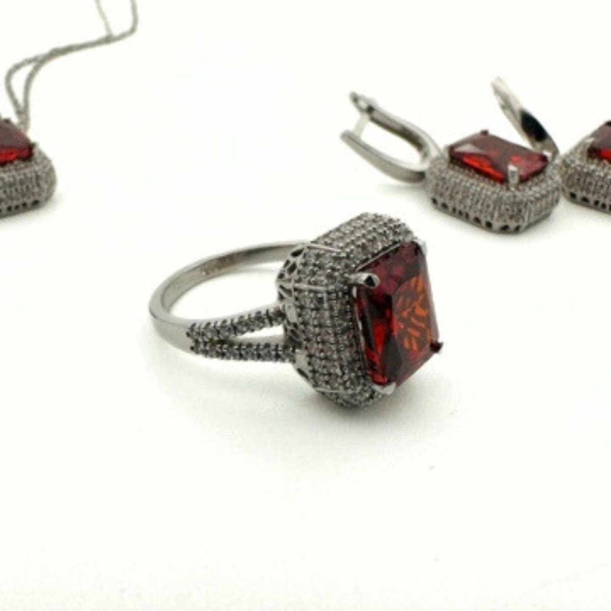 Women's Ruby Silver Set - TryAladdin