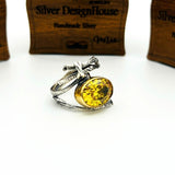 Yellow Citrine Stone Women's Ring - TryAladdin