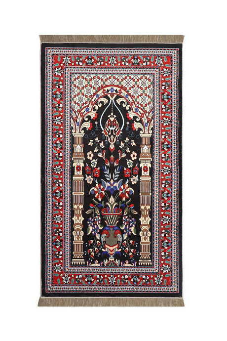 Bursa Ipek | Black Bamboo Carpet Prayer Rug - TryAladdin