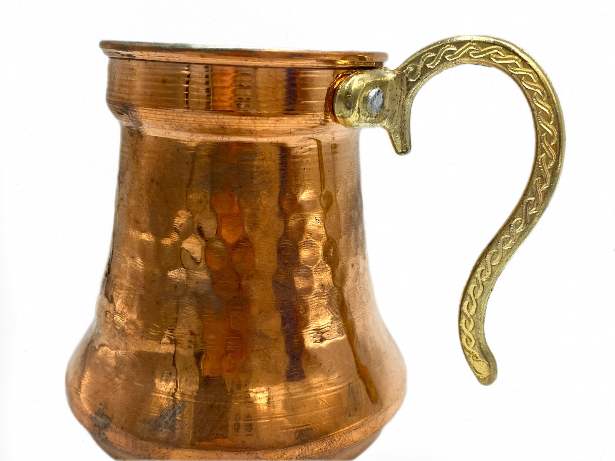 Lavina | Copper Cup with Golden Handle (7.5 cm) - TryAladdin