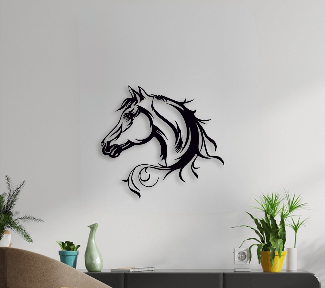 NR Dizayn | Horse Silhouette Metal Wall Art - TryAladdin