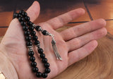 Tesbihevim | 925 Sterling Silver Tassel Onyx Stone Tasbih - TryAladdin